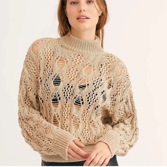 Free People Beach Baja Sur Pullover Knit Sweater - Picture 1 of 5